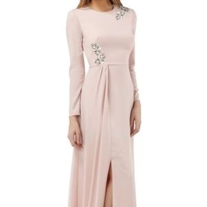 Long Sleeve Stretch Crepe Gown